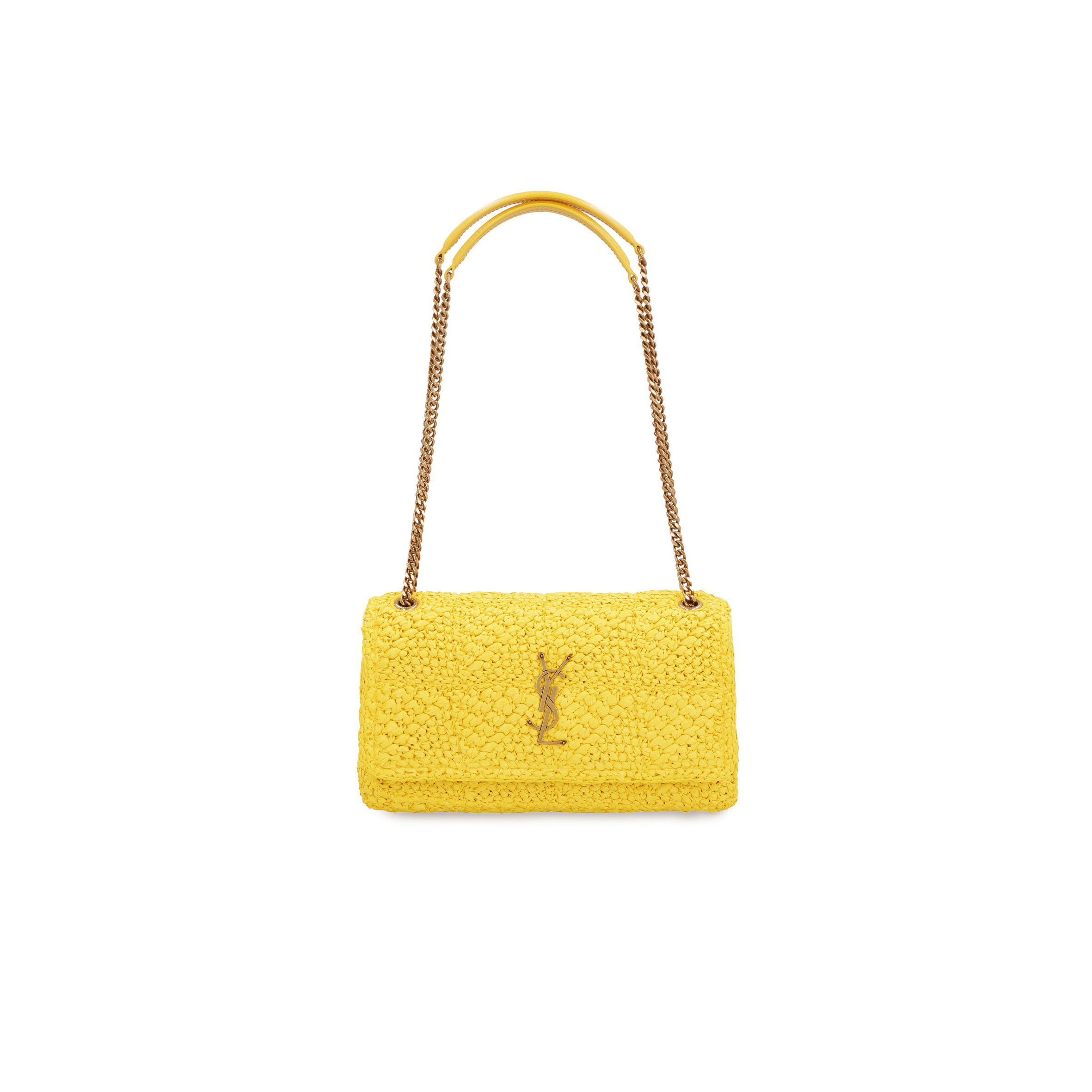 YSL JAMIE MEDIUM CHAIN BAG CARRE RIVE GAUCHE IN RAFFIA 515821GAAAT7018 (25*15*7.5cm)